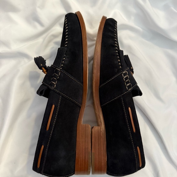 Like New Johnston & Murphy Navy Suede Tassel Kiltie Loafers main image 5